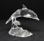 Swarovski Crystal, 'Dolphin on Wave', boxed.