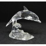 Swarovski Crystal, 'Dolphin on Wave', boxed.