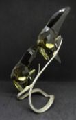 Swarovski Crystal, Paradise Fish, Batfish Smoky Quartz, boxed.