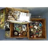 A large quantity of costume jewellery.