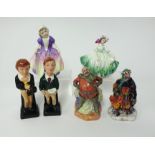 Six pairs of small Doulton figures including, Oliver Twist, David Copperfield, HN 3262,HN 3236, HN