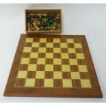 Modern chess set and board.