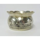 Iraqi silver Niello bowl, diameter 8cm.