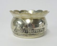 Iraqi silver Niello bowl, diameter 8cm.