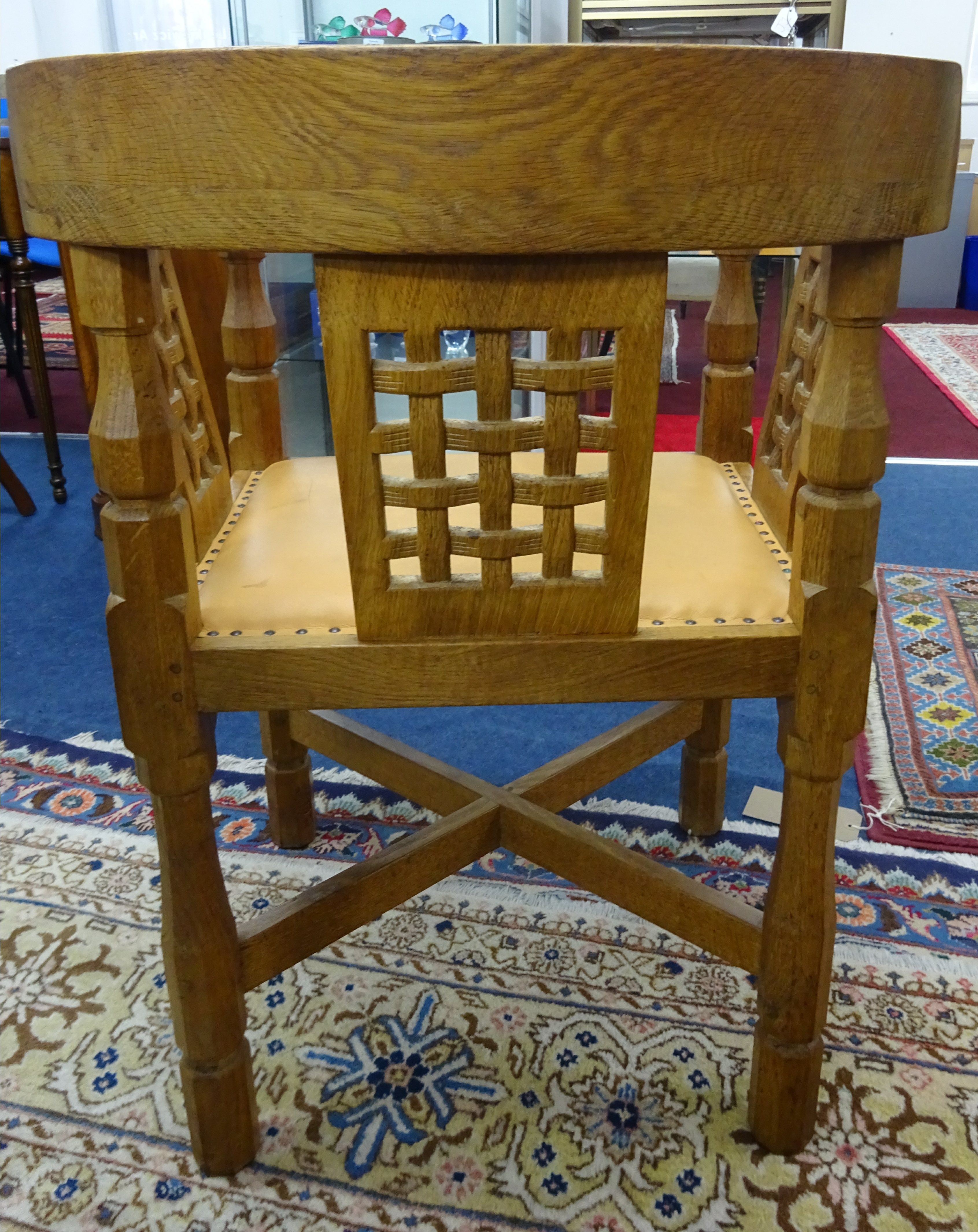 Robert 'Mouseman' Thompson of Leyburn, an oak Monks chair. - Image 6 of 7