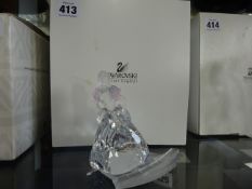 Swarovski Crystal, Cinderella with slipper, boxed (staining to outer and inner box).