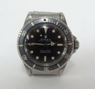 Rolex, a 1969/1970 gents stainless steel Submariner, model 5513, the dial with 'metres first',