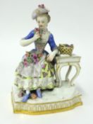 A 19th century Meissen porcelain figure, Scent, from the Five Senses, after the model by J.C.