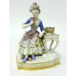 A 19th century Meissen porcelain figure, Scent, from the Five Senses, after the model by J.C.