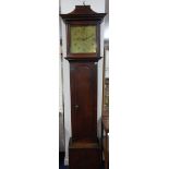 A Georgian oak longcase clock with brass dial marked Thomas Daunt, Northampton, with calendar