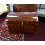 A nautical style chest with dome top, brass mounted, width 77cm.