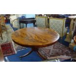 A 19th century mahogany circular pedestal dining table, with cross banded top, diameter 121cm.