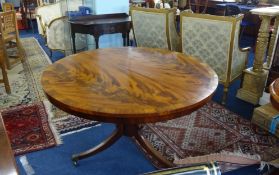 A 19th century mahogany circular pedestal dining table, with cross banded top, diameter 121cm.