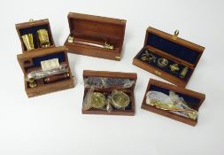 Six reproduction instruments, boxed.