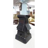 A vintage metal cross roads lantern with plaque marked 'Ministry of Supply Pattern, CGP limited',