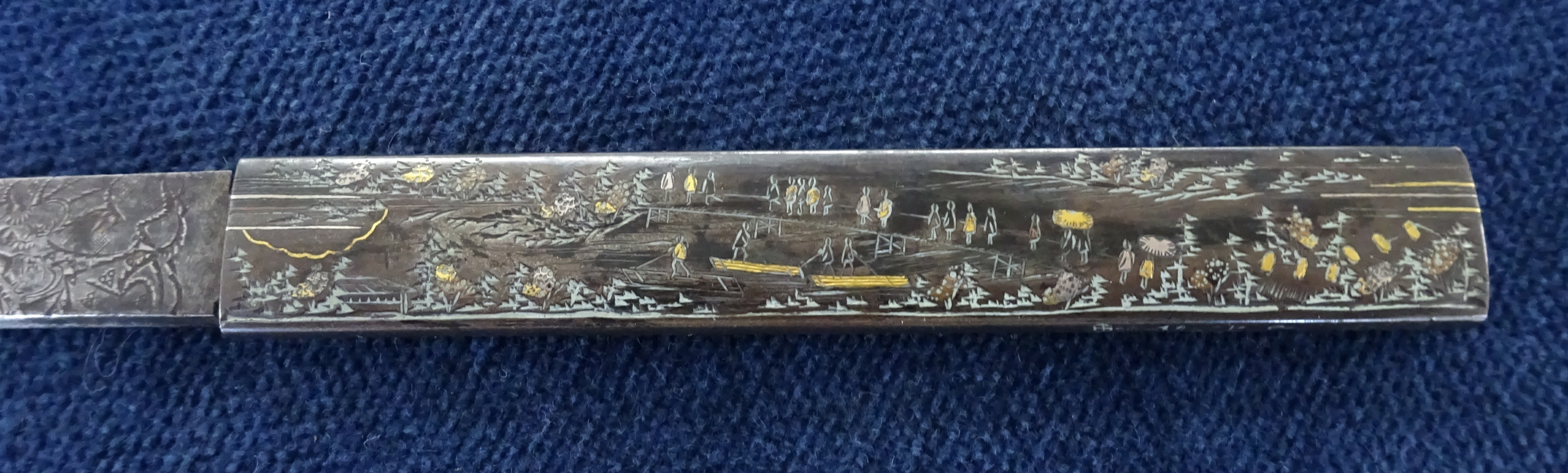 A Samurai Kozuka knife, inscribed with 19th century poems by The Six Immortal poets and a - Image 2 of 4