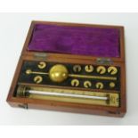 A Syke's hydrometer and thermometer by Joseph Long of London, early 20th century, boxed.