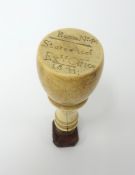 Interesting board of ordnance ivory seal, The seal marked 49 store,1841. (In 1841 Francis Bonham was