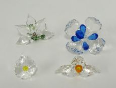 Swarovski Crystal, small collection of ornaments including African orchid, wild flower, peacock