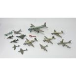 German DBP tin plate aircraft, by Arnold Toys, together with Dinky Toys diecast aeroplane etc.