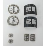 Four pairs of Georgian shoe buckles, (two silver two steel)