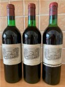 Three bottles Chateau Laffite Rothschild Classed Pauillac, 1976 (2) and 1971 (3).