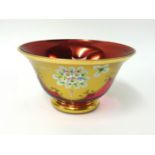 Gritti Venetian glass bowl, with gilt and floral decoration, 24cm diameter.