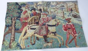 A replica French tapestry reproduction of the original in the museum of Clune, Paris titled 'La