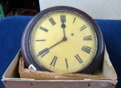 A Victorian dial clock, diameter 40cm (faults) together with a some longcase clock movements,