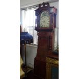 A Victorian mahogany longcase clock by W.M.Errington and Company, Smethwick arch painted dial, lunar
