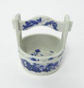 A Japanese blue and white porcelain 'Wishing Well' dish, height 13cm.
