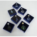 Swarovski Crystal, collection of seven window ornaments, boxed.