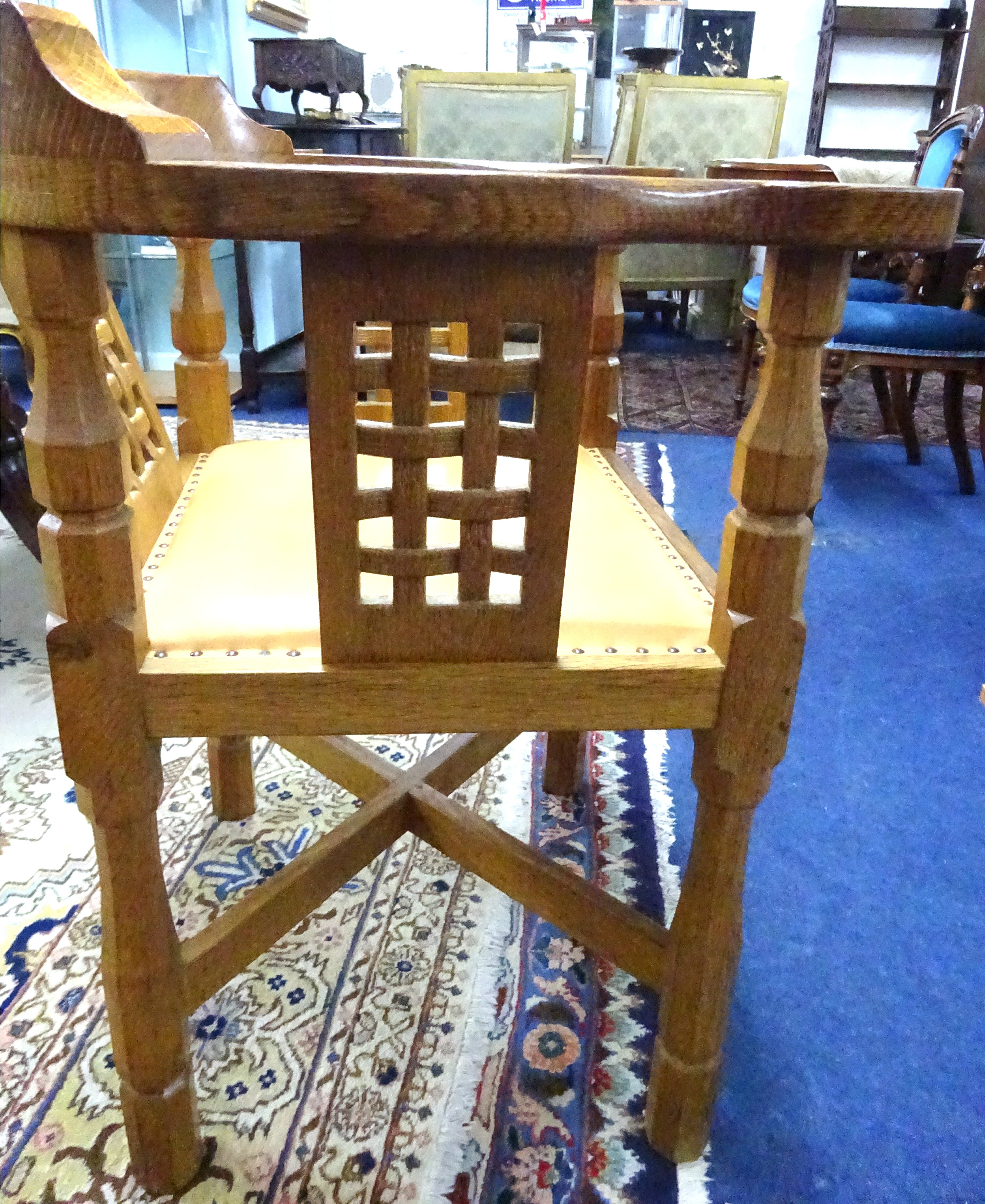 Robert 'Mouseman' Thompson of Leyburn, an oak Monks chair. - Image 5 of 7