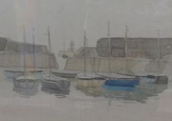 Dugald Sutherland MacColl (1859-1948) watercolour, 'Westcountry Harbour', 18cm x 23cm, framed and