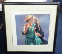 Robert Lenkiewicz (1941-2002) signed print 'Bella with the painter', number 2550.