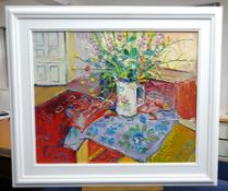 Fred Yates (1922-2008), oil on canvas 'Still Life', signed, framed, 49cm x 60cm.