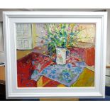 Fred Yates (1922-2008), oil on canvas 'Still Life', signed, framed, 49cm x 60cm.