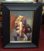 Robert Lenkiewicz (1941-2002) oil on canvas 'Painter with Lucy' signed and titled verso 'St.