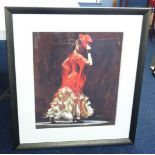 Fletcher contemporary print titled 'Beauty in the Shadows', framed and glazed.