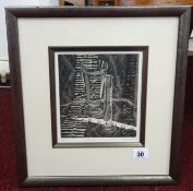 Rita Smith (contemporary artist based in Plymouth) two signed etchings, 'Measures' and 'Leopard',