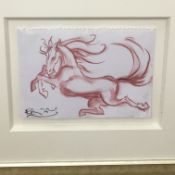 Ronnie Wood (b 1947) Rolling Stones Legend, original signed sketch 'Horse' medium oil