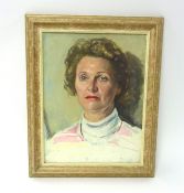 Leonard John Fuller (1871-1973) attrib, oil on canvas portrait of a lady, 45cm x 34cm, framed,.