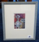 Rita Smith, watercolour 'Decanter Stopper', signed, framed and glazed, 13cm x 8.50cm.