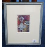 Rita Smith, watercolour 'Decanter Stopper', signed, framed and glazed, 13cm x 8.50cm.