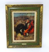 Levente Kovacs (b1922), oil on canvas 'Spanish bull fighter', signed, 40cm x 30cm.