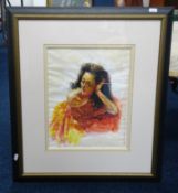 Robert Lenkiewicz (1941-2002) watercolour 'Anna leaning on my table', signed and titled to image