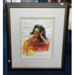 Robert Lenkiewicz (1941-2002) watercolour 'Anna leaning on my table', signed and titled to image