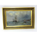 Unknown, late 19th early 20th century, a pair of marine scenes, oil on canvas, not signed, 29cm x