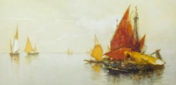 Clara Montalba (Swedish 1842 - 1929) watercolour signed and dated 1896, 'Venice Fishing Boats'