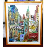 A pair of contemporary paintings of New York, signed 'Pierre', 88cm x 73cm